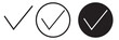 © Pixel Paradise - Checkmark icon. Blue check mark vector set. Checked checkbox sign. Approved symbol. Isolated v checkmark icon.