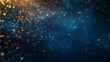 © Dirk - abstract dark bleu background with gold particles, Christmas or new year background. Beautiful background for Christmas or New Year with copy space. Design for banner, greeting card, invitation card,