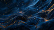 © Dirk - abstract dark bleu background with gold particles, Christmas or new year background. Beautiful background for Christmas or New Year with copy space. Design for banner, greeting card, invitation card,