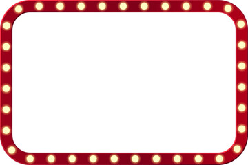 Wall Mural - retro light box frame border with 16:9 aspect ratio, for web, presentation, thumbnail, cut out, png 
