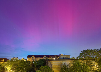 Wall Mural - aurora borealis over mannheim, photographed on may 10, 2024