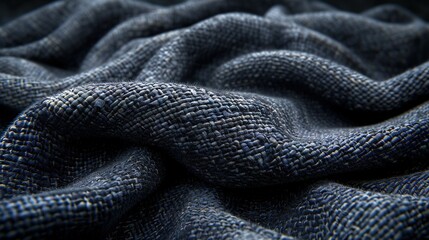   Blue cloth with a knotted design on a black background