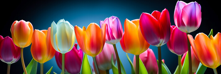 Wall Mural - Vibrant Tulip Blossoms. Fresh Blooms