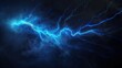 © Muhammad - A highly detailed scene of a singular, powerful blue lightning strike with a fractal pattern, illuminating a dark void with its brilliance.