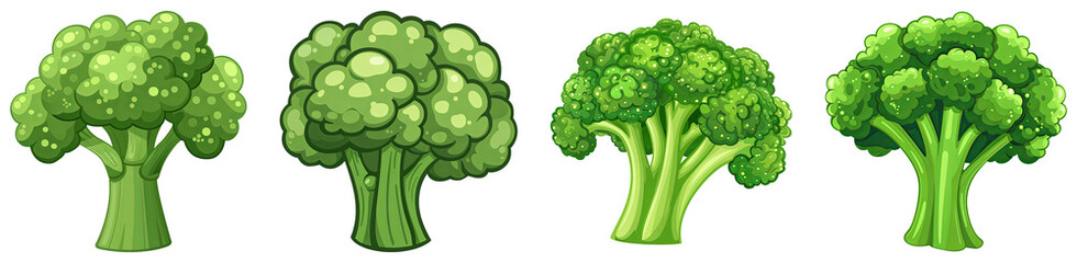 Sticker - Illustration, Broccoli, PNG set