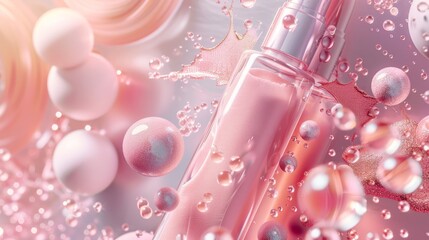 Poster - The beauty fashion bokeh background for cosmetic product display in 3D. Top view.