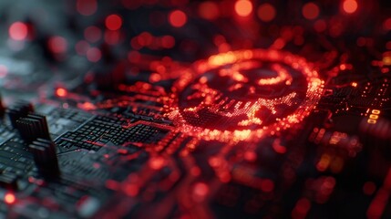 Leinwandbilder - Combination of biohazard symbols and binary codes used in cyber attack, internet piracy, and hacking