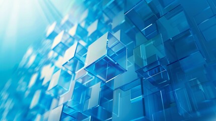 Wall Mural - background with abstract geometric shapes in blue