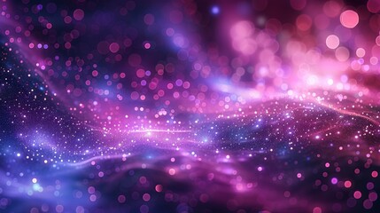 Wall Mural - abstract blue purple particles of optical fiber, bright color. generative ai.