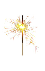 christmas or new year sparkler burning isolated on PNG cutout background