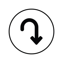 Wall Mural - u turn icon with white background vector stock illustration