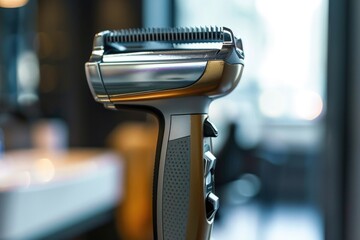 Wall Mural - Close up view of a hair dryer on a table, ideal for beauty and hair care concepts