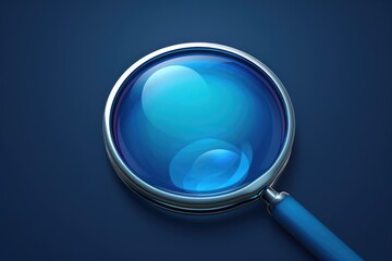 Magnifying glass on a blue background, suitable for scientific and research concepts