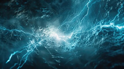 Wall Mural - close up of blue and white lightning. perfect for weather or energy concepts