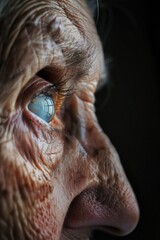 Wall Mural - Detailed close up of an older woman's eye, suitable for medical or beauty concept