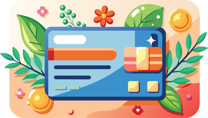 Poster - Flat illustration of a credit card, vector illustration.