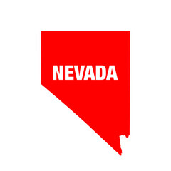 Poster - Nevada map in red color