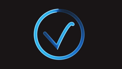 Glowing Blue Checkmark in Circle