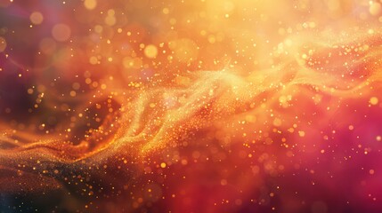 Wall Mural - abstract swirls and patterns of colorful powder floating in the air, illuminated by the warm glow of