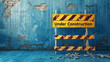 © AiDesign - under construction sign against  grunge wall background with space for text
