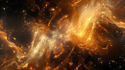 an abstract representation of the cosmos, with swirling patterns of stars and galaxies.