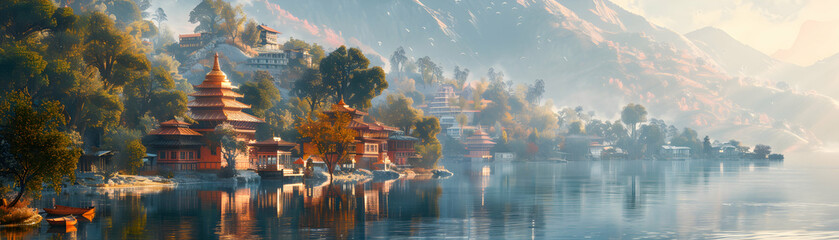 Wall Mural - Discover Nepal s Hidden Monasteries: Photo Realistic Views in the Himalayas