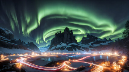 Aurora Borealis Magic: Flowing Energy and Smooth Textures