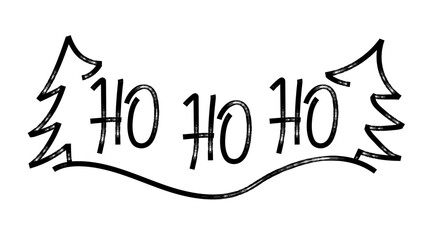 Wall Mural - Ho Ho Ho hand drawn Christmas lettering phrase.  Creative calligraphy for Holiday greeting cards, banner. Modern marker lettering
