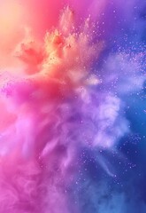 horizontal rainbow powder explosion design with copyspace, suitable for use in promotional materials