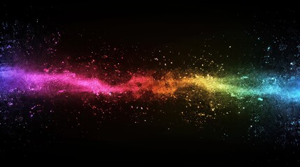 Wall Mural - horizontal rainbow powder splash design with copyspace, perfect for adding text or graphics to creat
