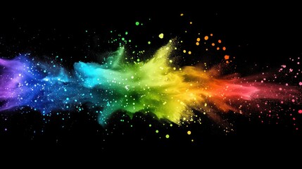 Wall Mural - vibrant rainbow powder splash abstract vector illustration, adding a sense of fun and playfulness to