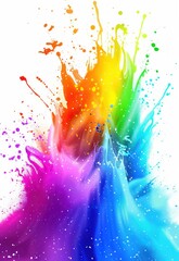 Wall Mural - vibrant rainbow powder splash abstract vector illustration, adding a sense of fun and playfulness to