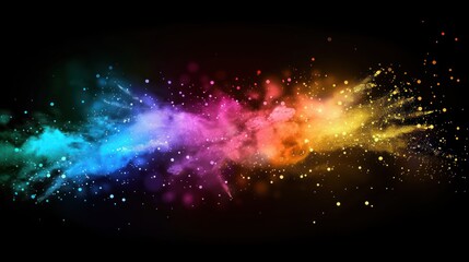 Wall Mural - Vibrant rainbow powder splash abstract vector illustration, adding a sense of excitement and energy to any creative project. 