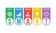 © MasterSergeant - SMART, goals - specific, measurable, achievable, relevant, time-bound. Success business strategy. Company development infographics.