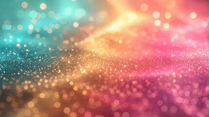 Wall Mural - A colorful, starry background with a rainbow in the middle