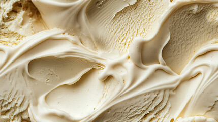 top view of amaretto ice cream surface, a closeup of the amaretto ice cream texture, displaying its smooth and creamy base with a light almond color