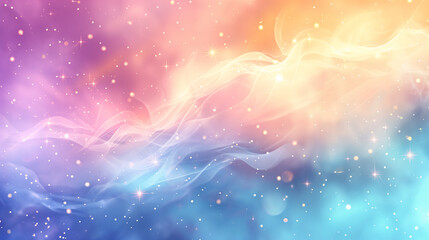 Wall Mural - A colorful space background with a purple and blue swirl and yellow