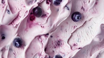 top view of blueberry cheesecake ice cream surface