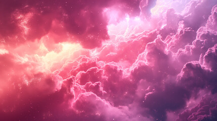 Wall Mural - a pink and purple sky with clouds and stars