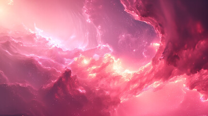 Wall Mural - a pink and purple sky with clouds and stars