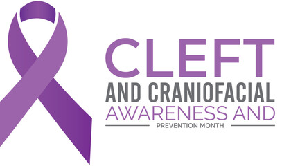 Wall Mural - national cleft and craniofacial awareness and prevention month observed every year in July. Template for background, banner, card, poster with text inscription.