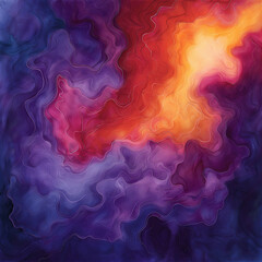 Wall Mural - A painting of a colorful galaxy with purple and orange swirls