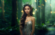 © ana - Asian elf. most pretty elf maiden in the woods. Princess elven woman elf portrait. Fantasy lush bokeh forest background.