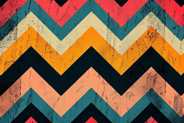 Wall Mural - Dynamic patterns emerge from a seamless ethnic zigzag chevron design, capturing the essence of cultural vibrancy.