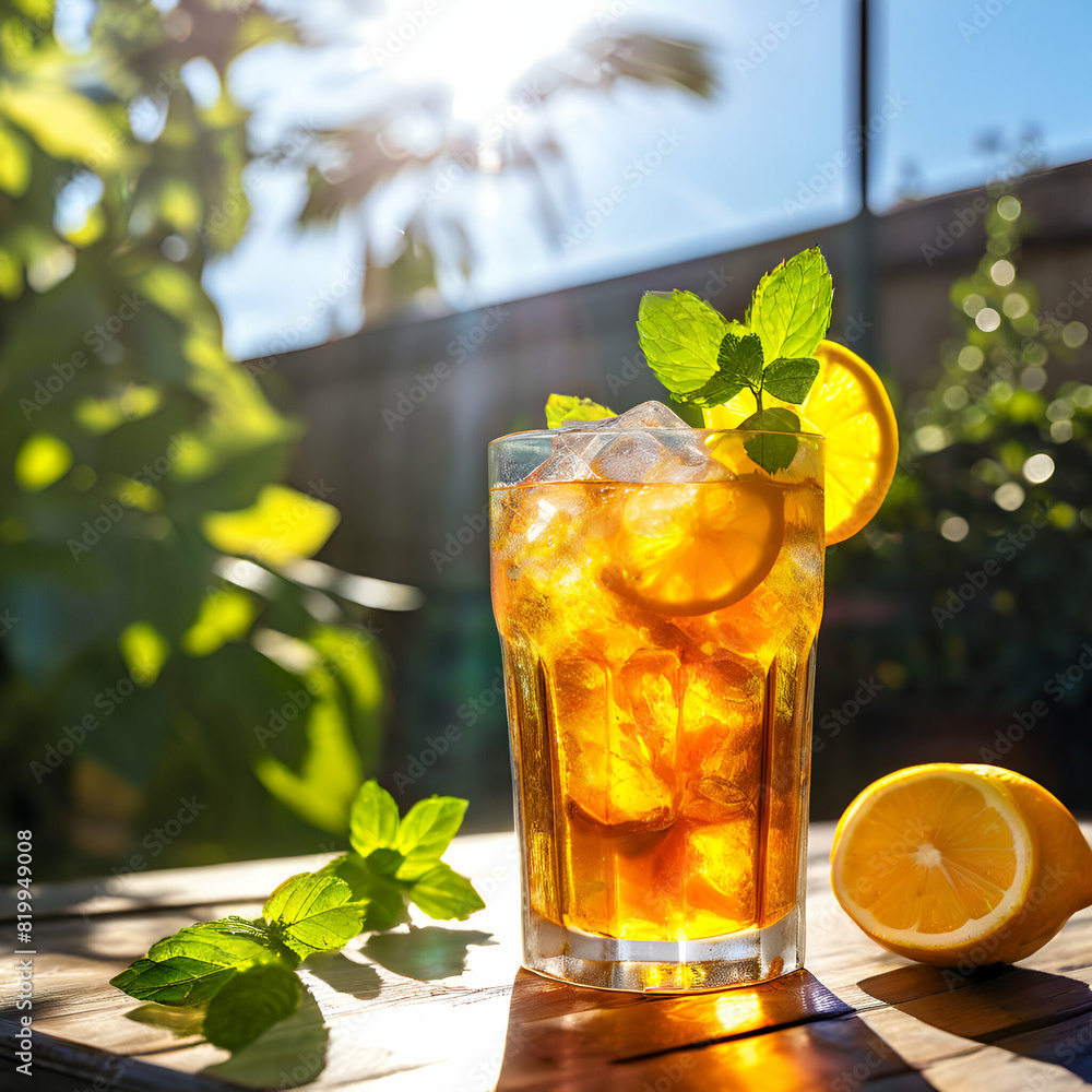 Lemon Tea Menu Refreshing Iced Lemon Tea with Fresh Slices – Perfect for Beverage ...