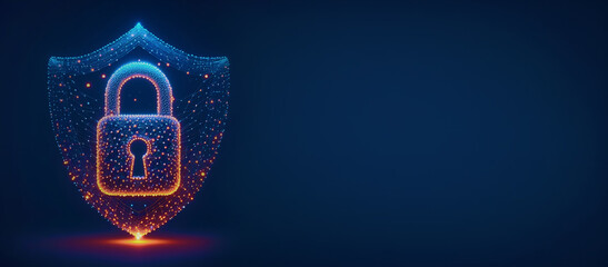 Cyber security concept, Lock symbol connecting network protection, Cyber Security Data Protection Business Privacy concept, Information privacy antivirus virus defence internet technology concept.