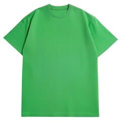 Wall Mural - PNG Oversized Lime Green Blank T-shirt Mockup Isoolated On Transparent Background