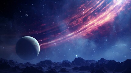 Wall Mural - Mesmerizing Extraterrestrial Majesty: Captivating Beauty of a Distant Gas Giant in the Cosmic Void - Awe-Inspiring Exploration of Planetary Splendor in the Vastness of Space