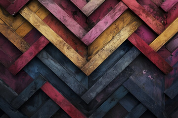 Wall Mural - Captivating symphony of overlapping chevron layers.