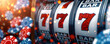 © Bonya Sharp Claw - A slot machine with number seven surrounded by poker chips